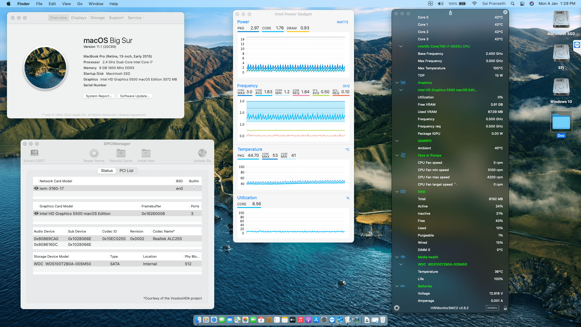 Success Hackintosh macOS Big Sur 11.1 Build 20C69 in Dell Inspiron 15-7548